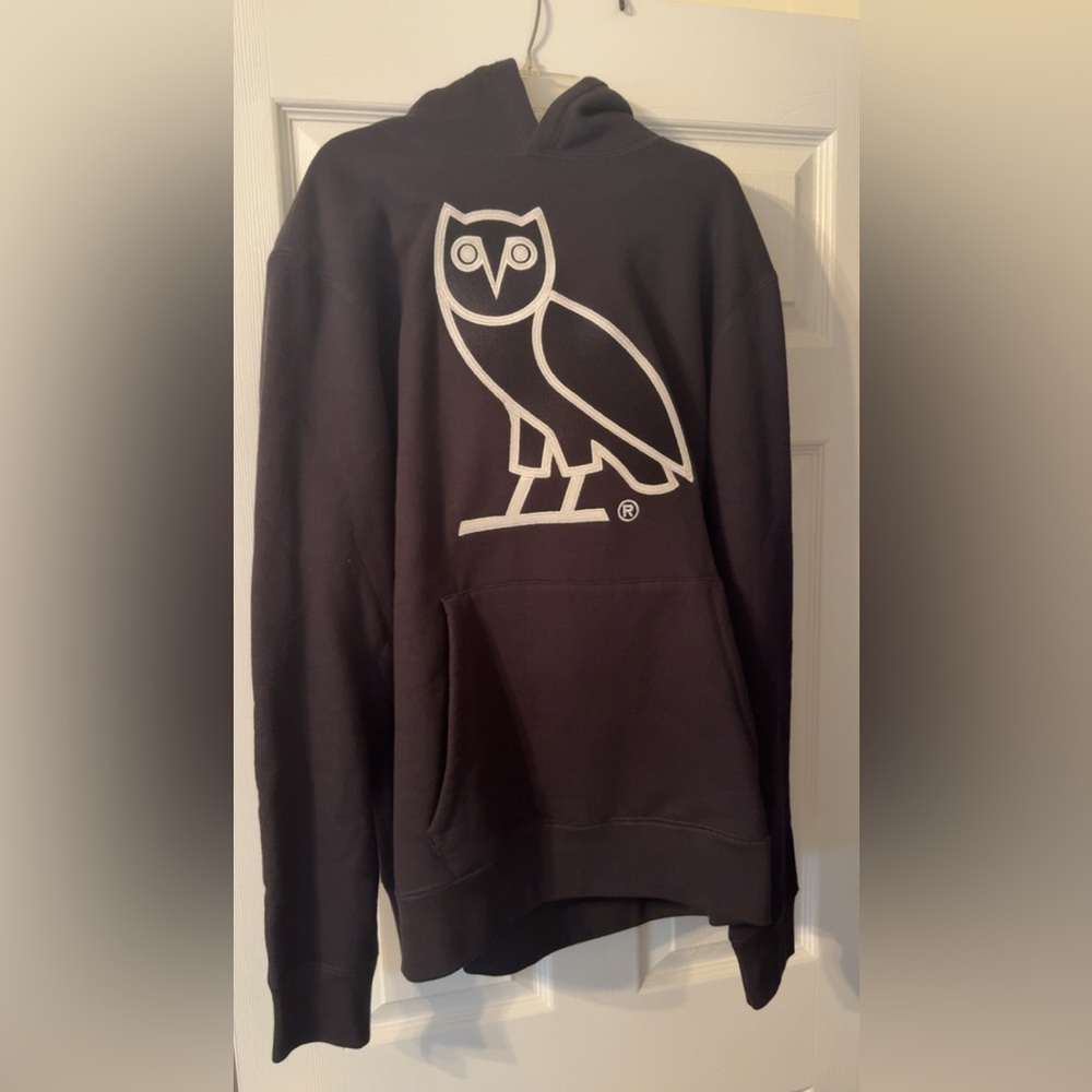 OVO Black Hoodie with White Owl Design